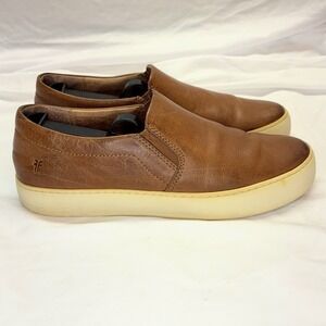 Frye‎ Lena Slip On Shoes Womens 8.5 Brown Leather Sneakers Casual Athletic